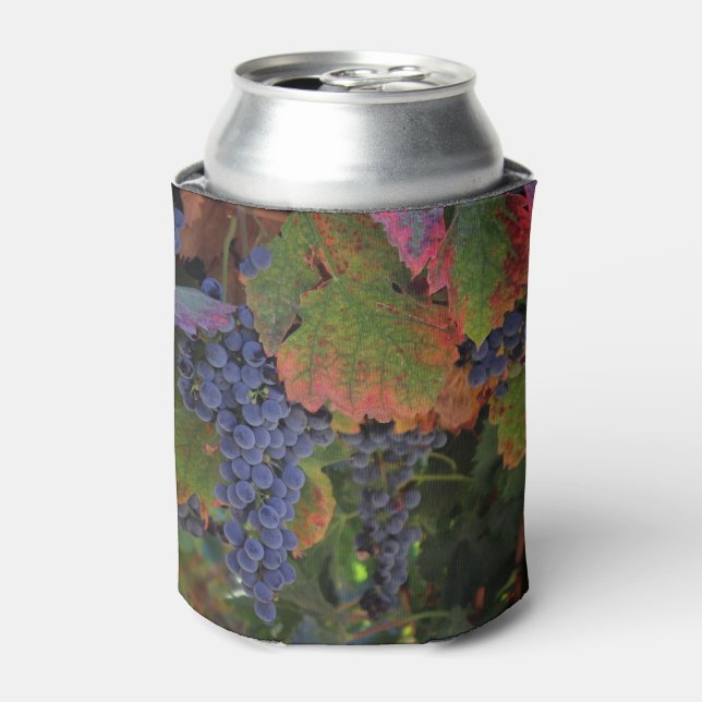 Wine Grapes Vineyard Can Cooler (Can Front)