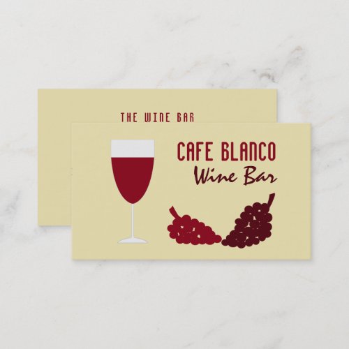 Wine  Grapes Wine BarWinery Business Card
