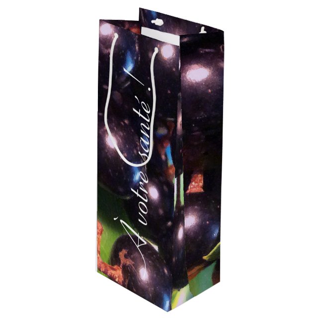 Wine Grapes Wine Gift Bag (Front Angled)