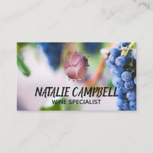 Wine Grapes Wine Glass Business Card
