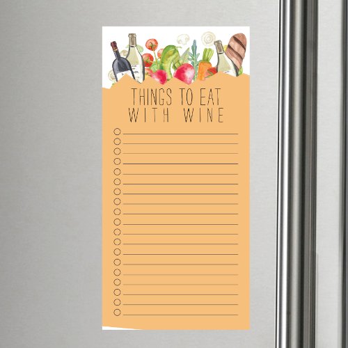 WINE Grocery Shopping List Magnetic Notepad