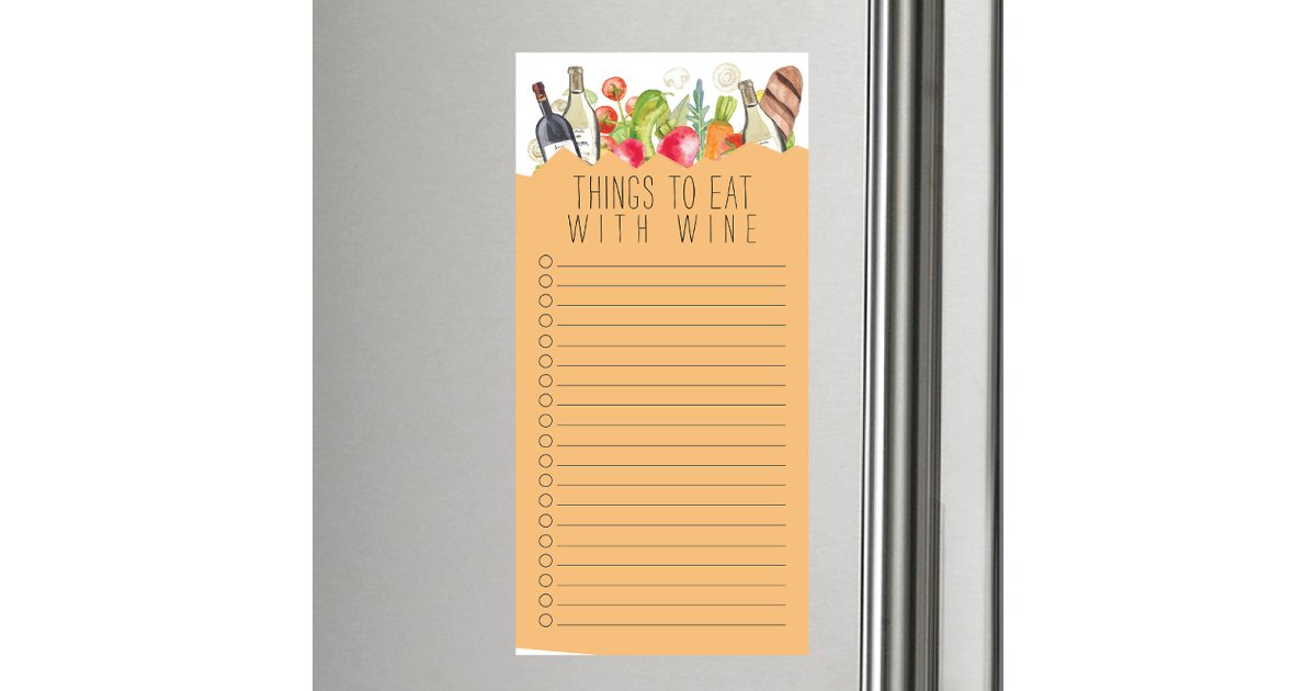 WINE Grocery Shopping List Magnetic Notepad | Zazzle