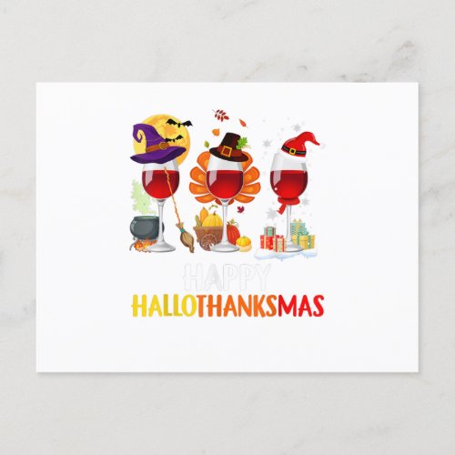 wine halloween thanksgiving christmas happy invitation postcard