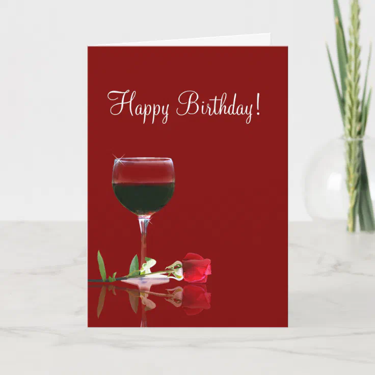 Wine Happy Birthday Friend Card | Zazzle