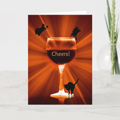 Wine Happy Halloween Cards