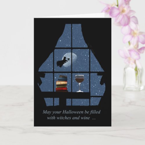 Wine Happy Halloween Wicked Witch Card