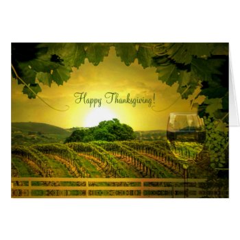 Wine Happy Thanksgiving Cheers Card by winecountrycards at Zazzle