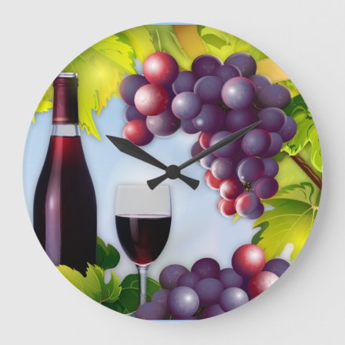 Wine Harvest Large Clock