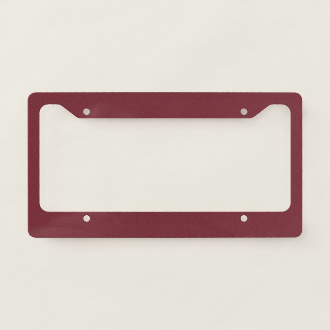 Wine hex code 74242F  License Plate Frame (Front)