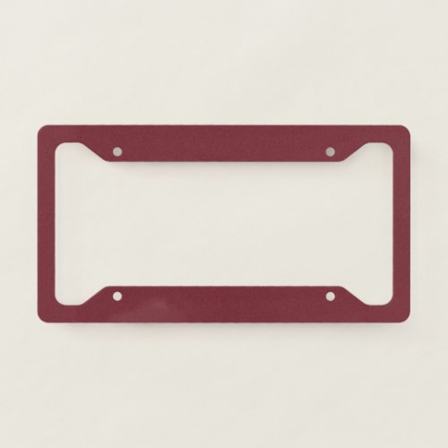 Wine hex code 74242F  License Plate Frame