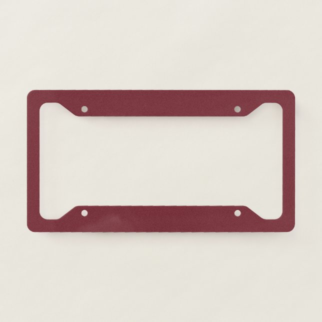 Wine hex code 74242F  License Plate Frame (Front)
