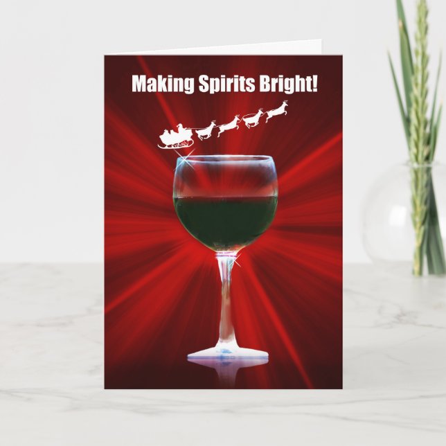 Wine Holiday Christmas Card (Front)