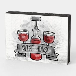 Wine House Wooden Box Sign
