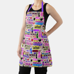 WINE Humor All-Over Print Apron