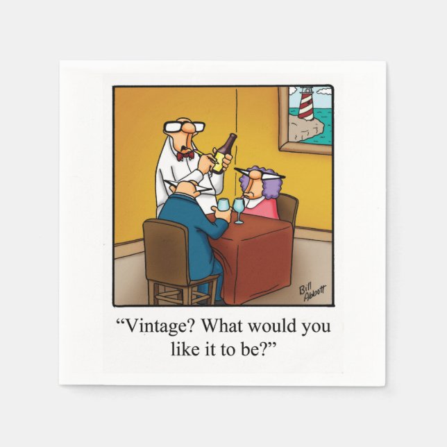 Wine Humor Cocktail Party Napkins (Front)