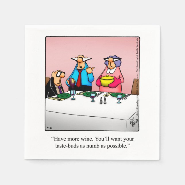 Wine Humor Cocktail Party Napkins (Front)