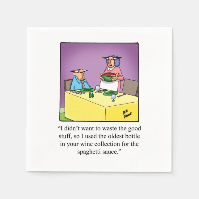 Wine Humor Cocktail Party Napkins (Front)