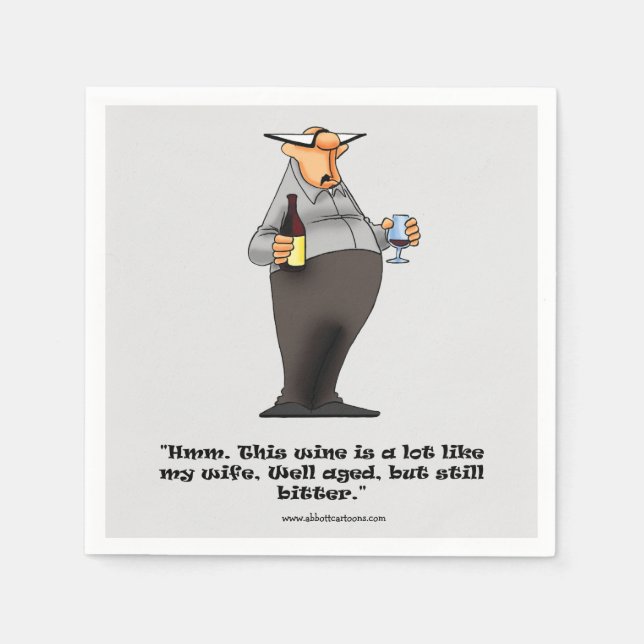 Wine Humor Cocktail Party Napkins (Front)