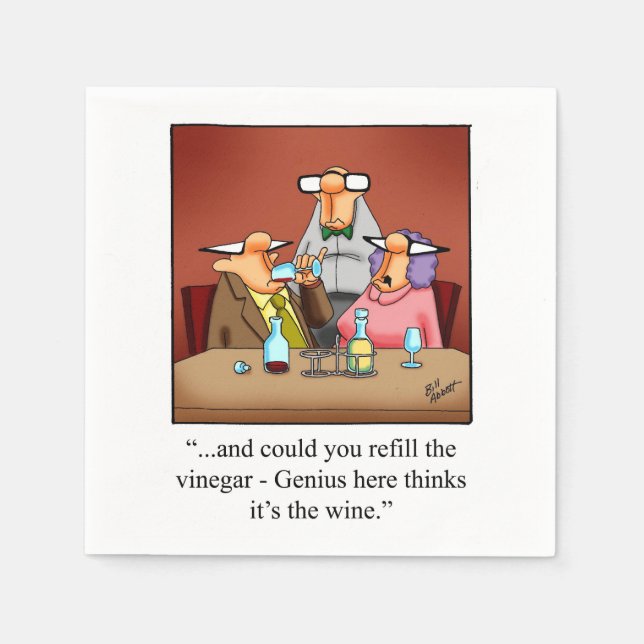 Wine Humor Cocktail Party Napkins (Front)