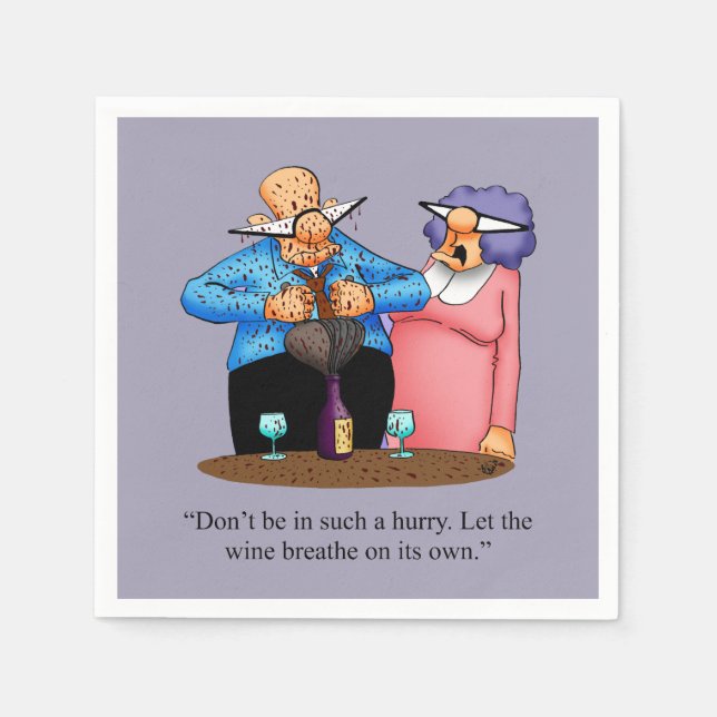 Wine Humor Cocktail Party Napkins (Front)