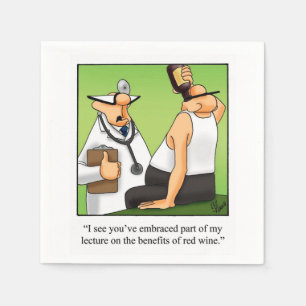 Wine Humor Cocktail Party Napkins