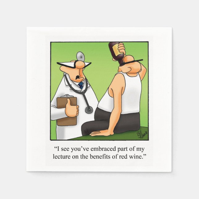 Wine Humor Cocktail Party Napkins (Front)