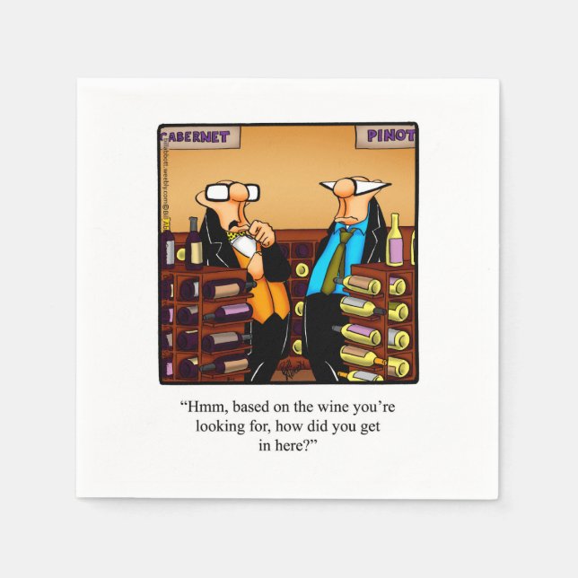 Wine Humor Cocktail Party Napkins (Front)