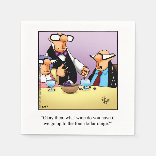 Wine Humor Cocktail Party Napkins (Front)