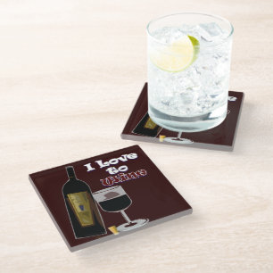 Wine Humor Glass Bottle Barware Coaster