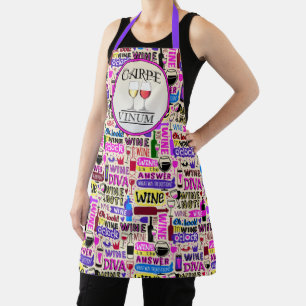 WINE Humor Seize the Wine All-Over Print Apron