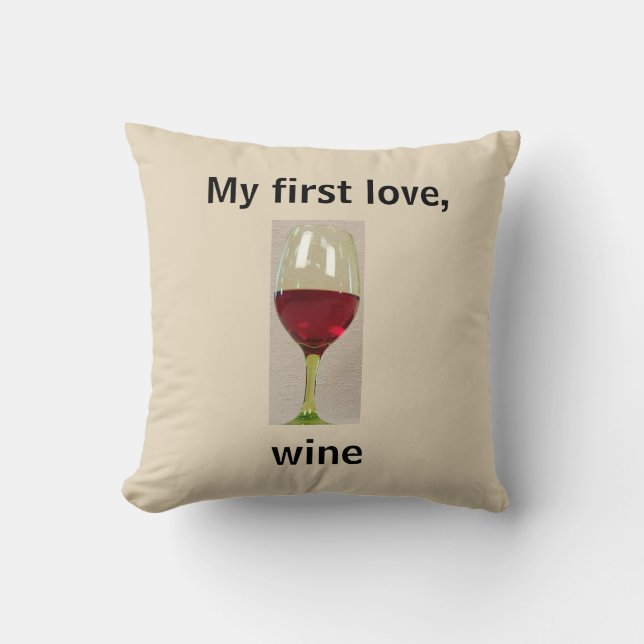 Wine Humor Throw Pillow (Front)