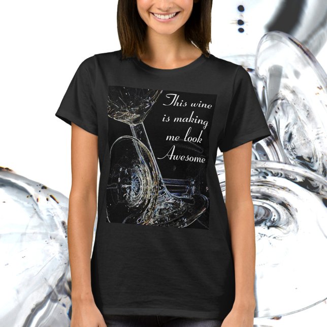 Wine Humor Toppled Wine Goblets Flirty Fun T-Shirt (Creator Uploaded)