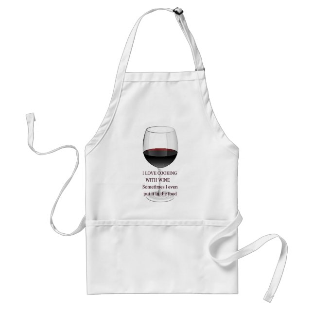 WINE - I LOVE COOKING WITH WINE ADULT APRON (Front)
