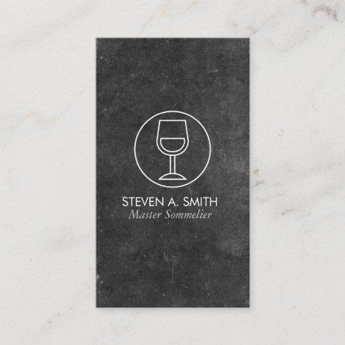 Wine Icon and Slate Business Card