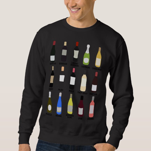 Wine Identification Guide For Wine Sweatshirt (Front)