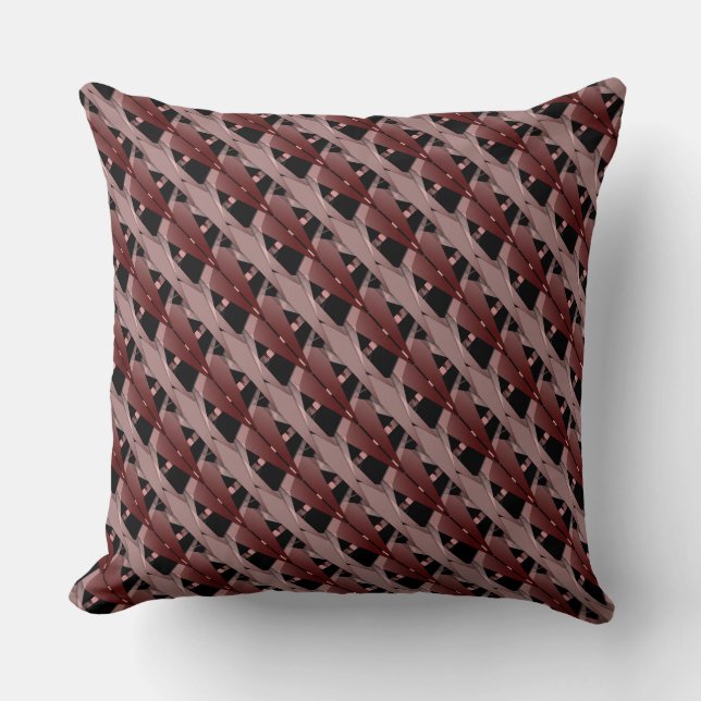 'Wine' image of triangles interlacing and repeated Throw Pillow (Front)