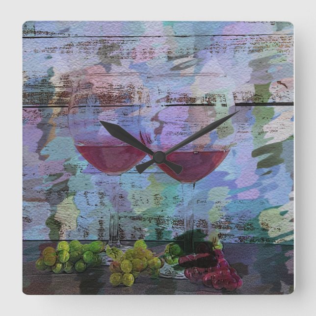 Wine Impressions Digital Art Clock (Front)