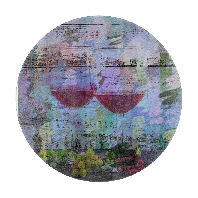 Wine Impressions Digital Art Cutting Board (Front)