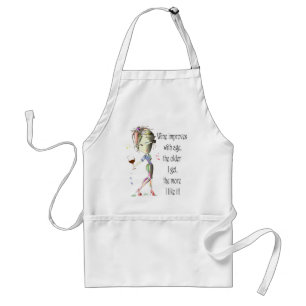Wine Improves with Age, Humorous Wine Gifts Adult Apron