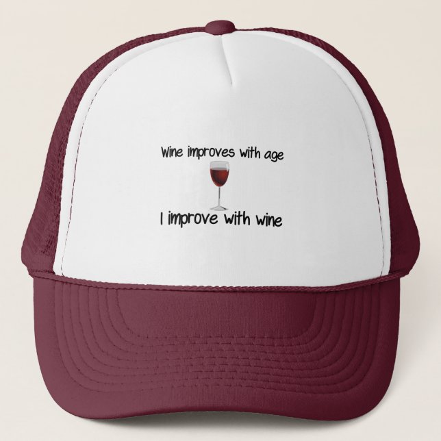 wine improves with age trucker hat (Front)