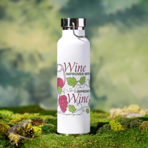Wine Improves With Age Water Bottle