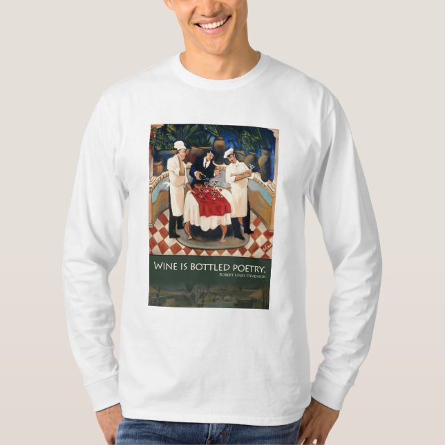 "Wine is Bottled Poetry" T-Shirt (Front)