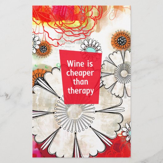 Wine is Cheaper than Therapy (Front)