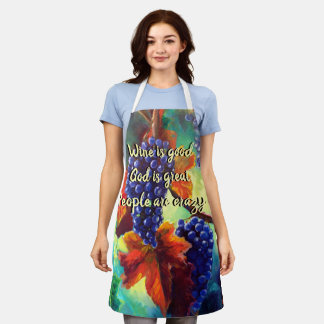 Wine is good apron
