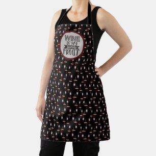 Wine Is My Favorite Fruit Funny Wine Bottle Apron
