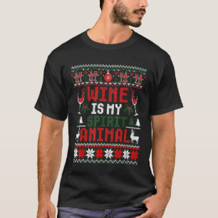 Wine Is My Spirit Animal Ugly Christmas Sweater