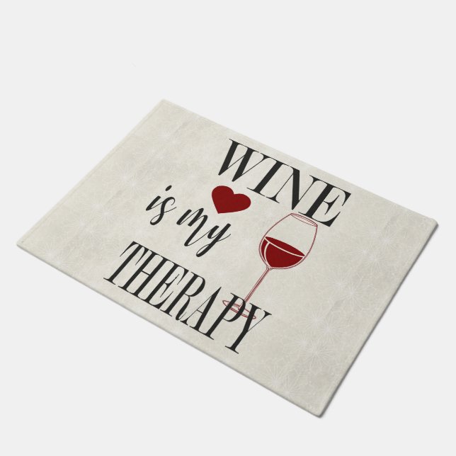 Wine Is My Therapy Doormat (Angled)