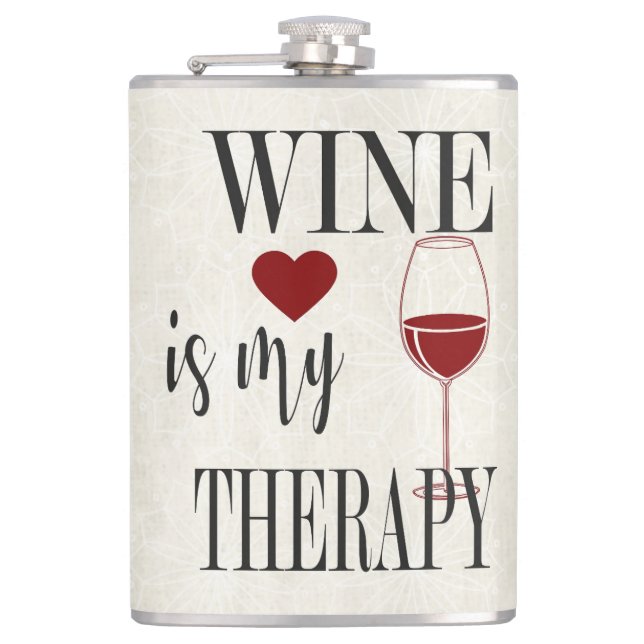 Wine Is My Therapy Flask (Front)