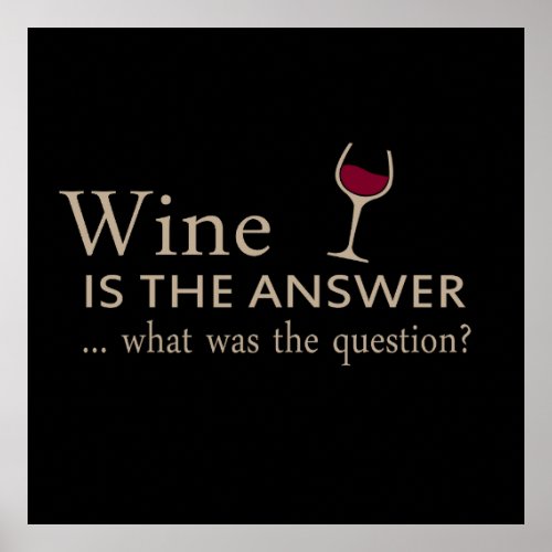 Wine is the answer what was the question poster
