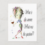 Wine Is The Question Funny Wine Saying Gifts Postcard at Zazzle